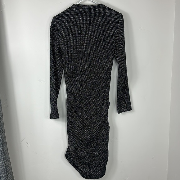 Veronica Beard Black & Silver Ruched Metallic Ira Dress 2 - Picture 10 of 16